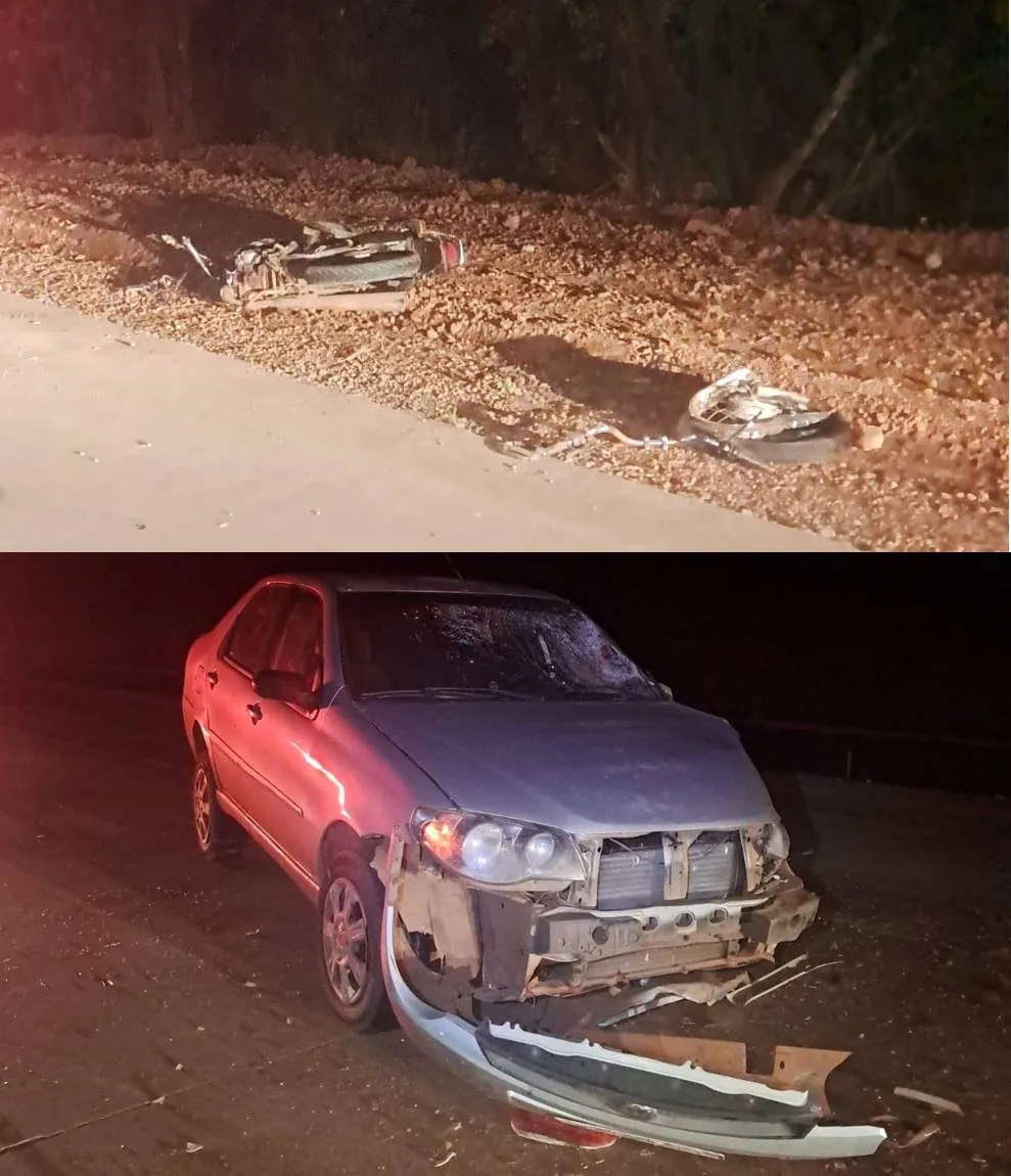 Entre Pitanga e Nova Tebas, motociclista morre em colisão frontal