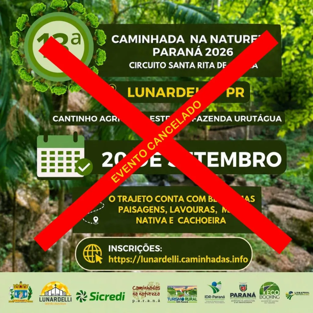 LUNARDELLI – Caminhada na Natureza é adiada devido à previsão de chuva