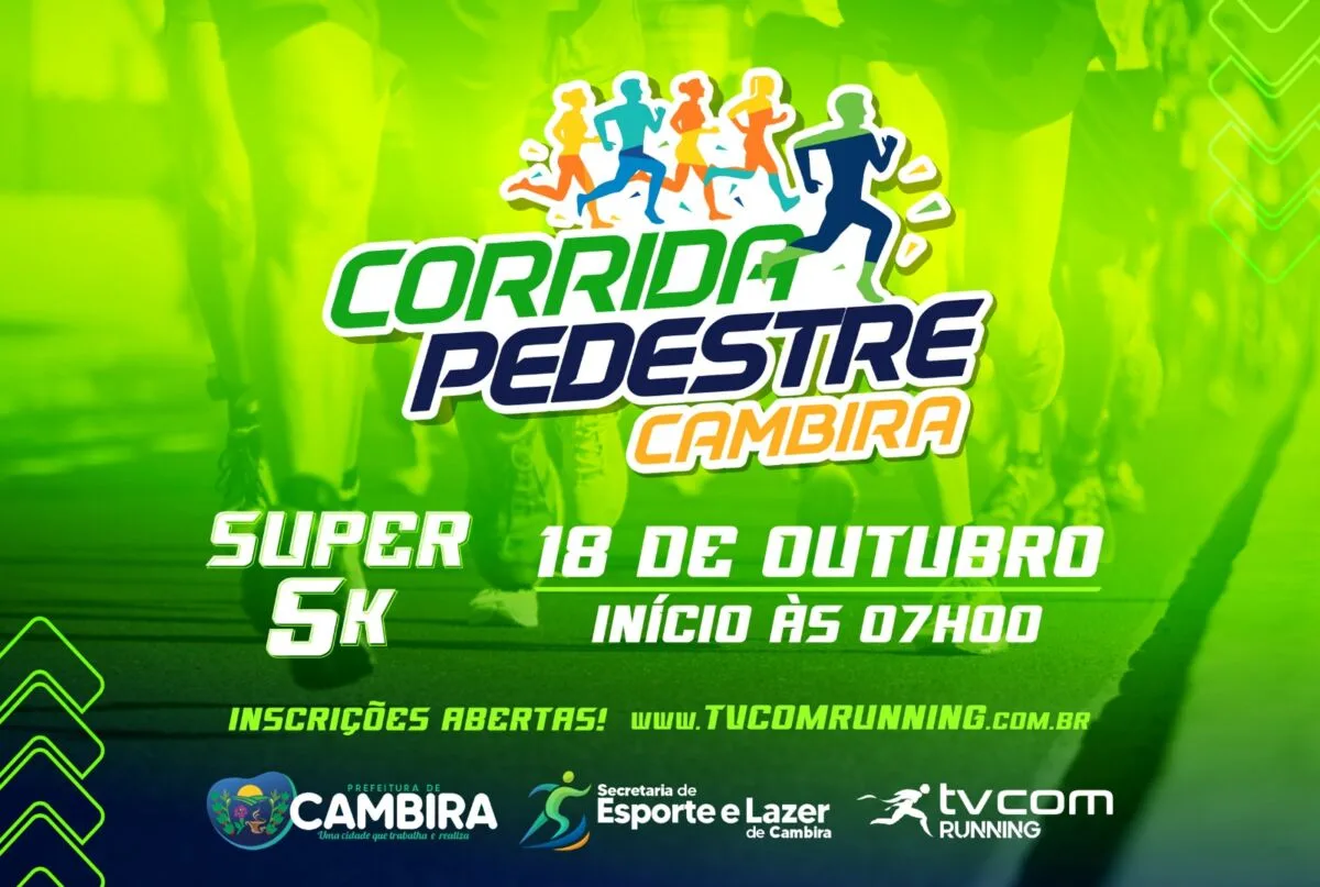 CAMBIRA – Corrida Pedestre Super 5K acontece neste domingo com largada às 7 horas