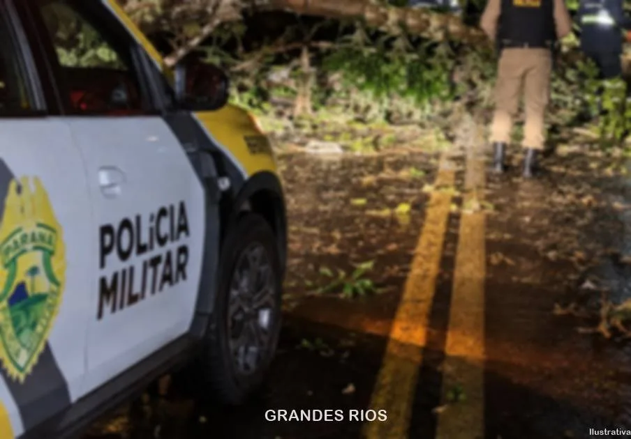 Árvore de grande porte cai e bloqueia a PR-451 entre Grandes Rios e Cruzmaltina