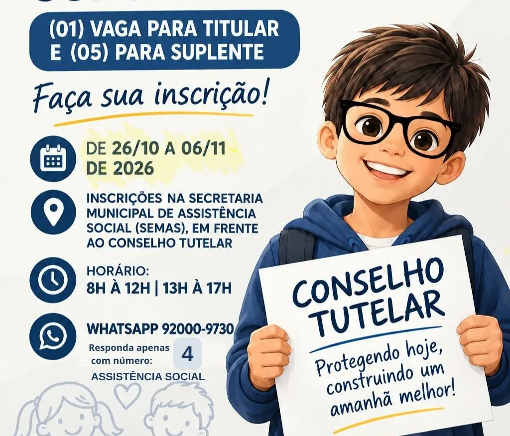 MARILÂNDIA – Conselho Tutelar terá seleção para uma vaga de titular e cinco suplentes