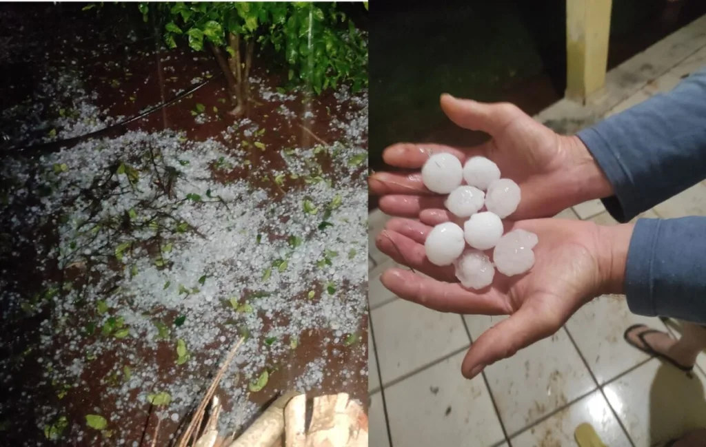IVAIPORÃ – Chuva de granizo assusta moradores na zona rural