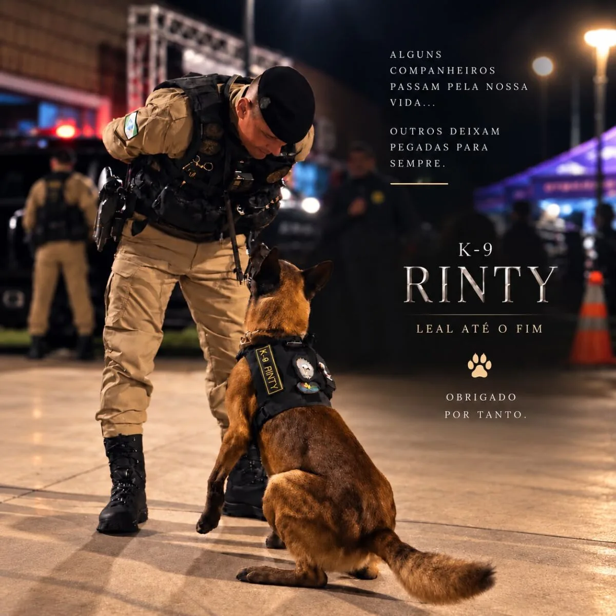 APUCARANA – 10º BPM presta homenagem e se despede do cão policial Rinty, que morreu após anos de serviço prestado