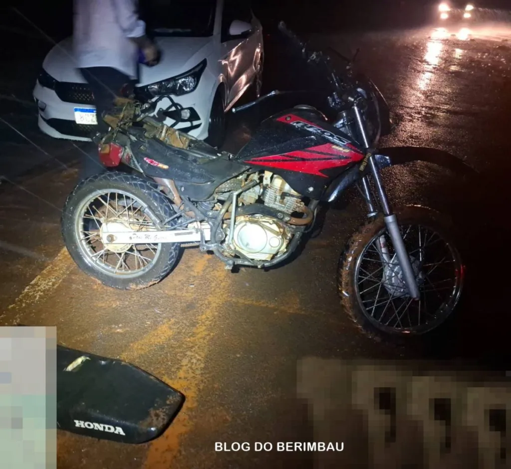 JARDIM ALEGRE – Motociclista de 18 anos fica ferido em acidente com caminhão