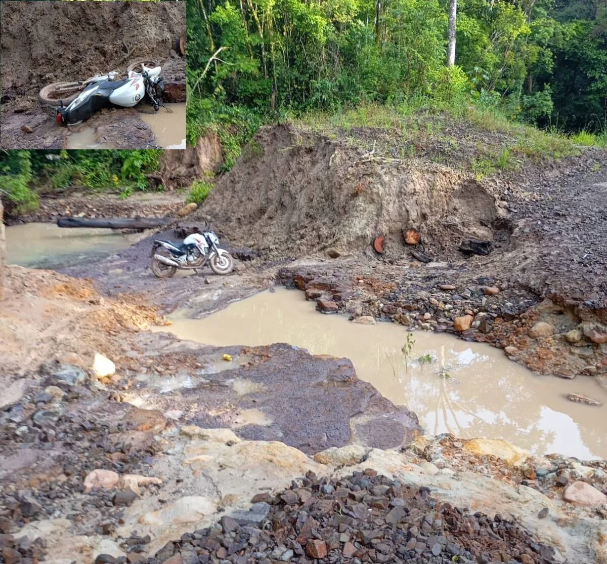 RIO BRANCO – Bueiro levado pela chuva deixa moradores com dificuldades de acesso há mais de uma semana