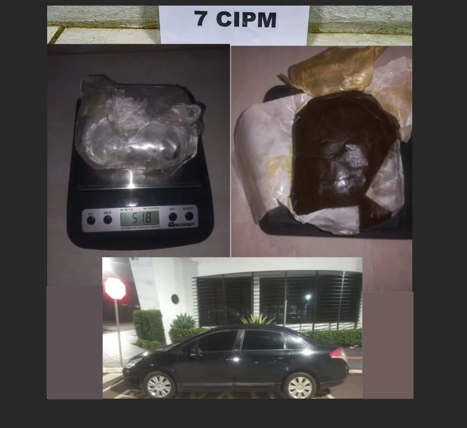 ARAPONGAS – Polícia apreende mais de meio quilo de derivado concentrado de cannabis em veículo