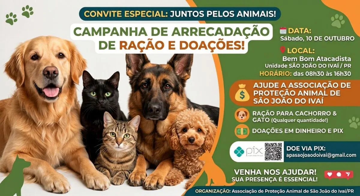 SÃO JOÃO – Delegada Kethilin Iurino faz convite à população para apoiar associação que cuida de mais de 100 animais