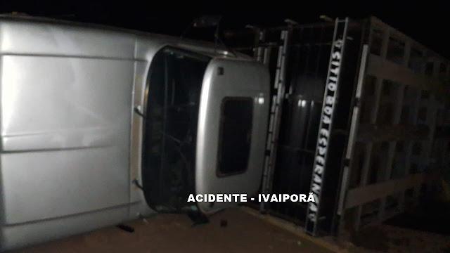 IVAIPORÃ - Acidente com caminhão boiadeiro na Rodovia do Jacutinga