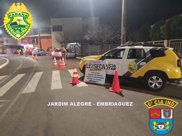 JARDIM ALEGRE - Operação Lei Seca resulta em três casos de embriaguez ao volante