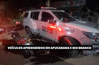 TRÂNSITO – PM apreendeu motos “bombinhas” em Apucarana e Rio Branco